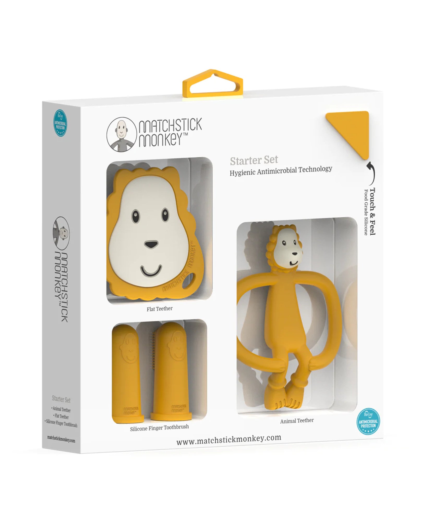 Matchstick Monkey Antimicrobial Teether & Muslin Gift Set Animal Teether  Muslin