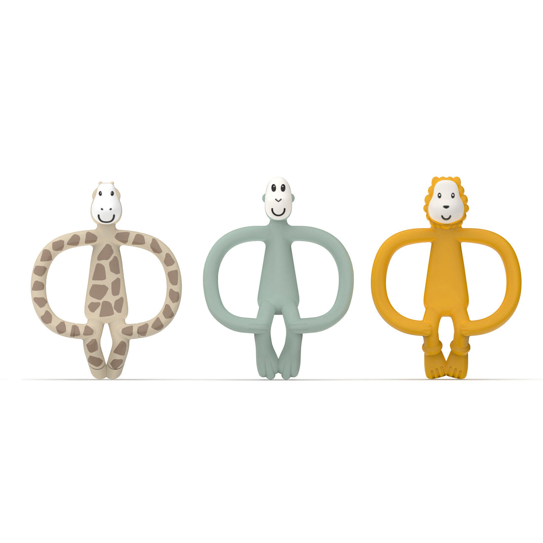 Green Flat Face Teether & Soother Clip Set  Matchstick Monkey Silicone  Teethers – Regal Lager